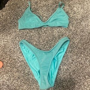 Triangle teal bikini
